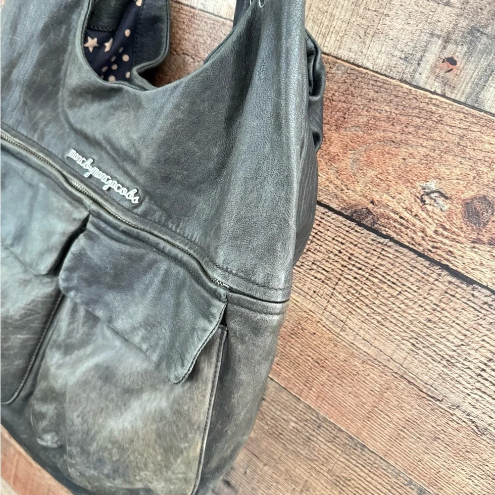 VTG Marc by Marc Jacobs Black Distressed Leather Shoulder Hobo